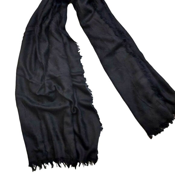 LOUIS VUITTON LV Luxury Vintage Black Monogram Scarf Shawl Wrap - Picture 8 of 11